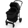 2 in 1 High Landscape Stroller with Reversible Seat and Adjustable Backrest and Canopy-Black