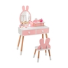 2-in-1 Kids Princess Vanity Table and Chair Set-Pink