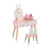 2-in-1 Kids Princess Vanity Table and Chair Set-White