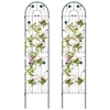 2 Pack 220 cm x 50 cm Metal Garden Trellis for Climbing Plants-Green