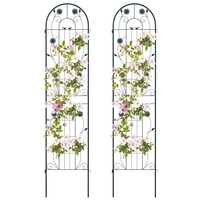 2 Pack 220 cm x 50 cm Metal Garden Trellis for Climbing Plants-Green