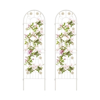 2 Pack 220 cm x 50 cm Metal Garden Trellis for Climbing Plants-White