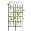 2 Pack 220 x 50 cm Metal Garden Trellis for Climbing Plants-Black