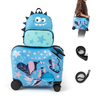 2 PCS Ride-on Carry-on Sit-on Kid Luggage Set with Spinner Wheels-Blue