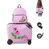 2 PCS Ride-on Carry-on Sit-on Kid Luggage Set with Spinner Wheels-Rose