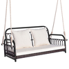 2-Person Outdoor Patio Hanging Chair with Cushions for Garden,  Backyard-White