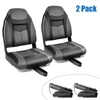 2 Pieces High Back Boat Seat with High-density Sponge Cushion-Black