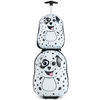 2 Pieces Kids Luggage Set with Wheels and Height Adjustable Handle-White & Black