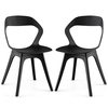 2 Pieces Modern Kitchen Dining Chair Set-Black