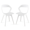 2 Pieces Modern Kitchen Dining Chair Set-White