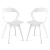 2 Pieces Modern Kitchen Dining Chair Set-White