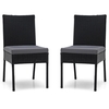 2 Pieces Outdoor All-Weather Dining Chair Set with Soft Cushions-Grey