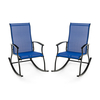 2 Pieces Outdoor Rocking Chairs with Breathable Backrest-Navy