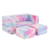 2 Seater Kids Play Couch Glow in the Dark Modular Sofa Set for Toddlers-Pink