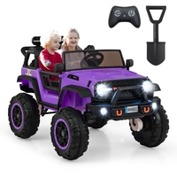 2-Seater Ride On Car with Remote Control and Horn for Boys and Girls-Purple