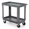 2-Tier Heavy-Duty PP Service Cart with 250kg Max Load-Grey