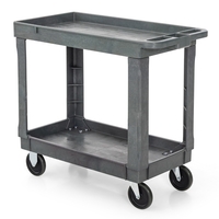 2-Tier Heavy-Duty PP Service Cart with 250kg Max Load-Grey