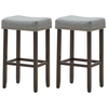 2 Traditional Upholstered Bar Stools-Grey