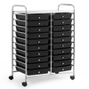 20 Drawers Storage Trolley with 4 Wheels for Beauty Salon-Black