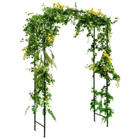 230CM Garden Arch Arbor Trellis for Climbing Plants Roses Vines-Black