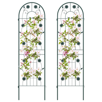 2/4 Pack Metal Garden Trellis 180 cm x 50 cm Wire Lattice Panel-Green-2 Pack