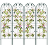 2/4 Pack Metal Garden Trellis 180 cm x 50 cm Wire Lattice Panel-Green-4 Pack