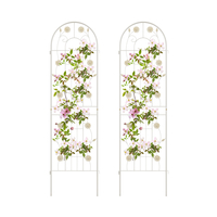 2/4 Pack Metal Garden Trellis 180 cm x 50 cm Wire Lattice Panel-White-2 Pack