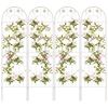 2/4 Pack Metal Garden Trellis 180 cm x 50 cm Wire Lattice Panel-White-4 Pack