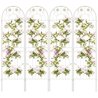 2/4 Pack Metal Garden Trellis 180 cm x 50 cm Wire Lattice Panel-White-4 Pack
