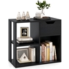 3-Cube Wooden Storage Shelf with Drawer-Black