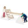 3 in 1 Climbing Toy Set with 2 Triangle Ladders and Double-Sided Ramp-White