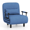 3-in-1 Convertible Sofa Bed with 5-Position Adjustable Backrest-Blue