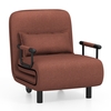 3-in-1 Convertible Sofa Bed with 5-Position Adjustable Backrest-Brown
