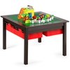 3-in-1 Kids Multi Activity Table with Storage Drawers Play-Coffee