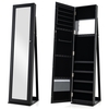 3-in-1 Mirrored Jewelry Armoire with Display Shelves-Black