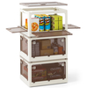 3-Pack Stackable Collapsible Plastic Container Storage Bins with Lids-White