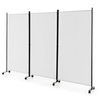 3-Panel Folding Room Divider with Wheels for Living Room Bedroom-White