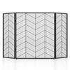3-Panel Folding Spark Guard with Chevron Herringbone Pattern