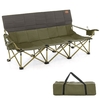 3 Person Folding Camping Chair with 2 Cup Holders & Storage Bag-Green