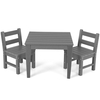 3-Piece Kids Table and Chair Set for Painting and Dining-Grey