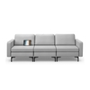 3-Seat Sofa with Magazine Caddy Holder,  Socket and USB Charging Ports-Light Grey