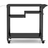 3-Shelf Movable BBQ Cart with 4 Lockable Wheels,  Hooks and Side Handle-Black