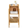 3 Tier Free Standing Tall Bamboo Bookshelf with Legs 