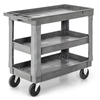 3-Tier Heavy-Duty PP Service Cart with 250kg Max Load-Grey