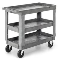 3-Tier Heavy-Duty PP Service Cart with 250kg Max Load-Grey