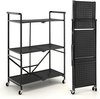 3-Tier Heavy-Duty Steel Rack with 2 Lockable Casters