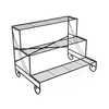 3-Tier Ladder Shaped Mental Plant Stand with Grid Shelf