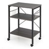 3-Tier Utility Cart Storage Trolley with 10 Removable Hooks-Black