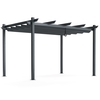 3 x 4 M Outdoor Retractable Pergola with Sun Shade Canopy-Grey