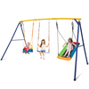 300kg Indoor Outdoor Swing Set Carbon Steel Swing Frame-Blue & Yellow